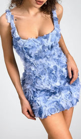 BLUE FLOWER MINI DRESS