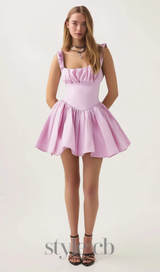 Cotton Candy Cotton Tulle Mini Dress in pink