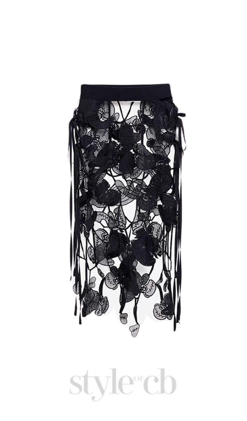 Hollow Out Embroidery Skirt