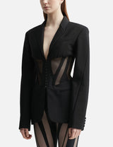 v-neck Corset Jacket in black