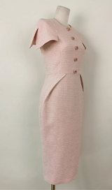 PINK TWEEDS BODYCON MIDI DRESS