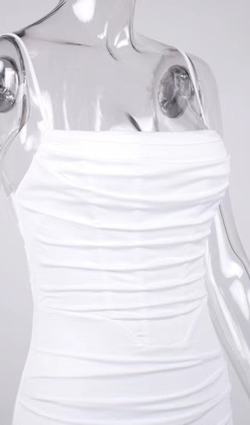 WHITE DRAPED CORSET MAXI DRESS Dresses styleofcb 
