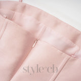 pink bowknot top skirt set