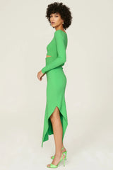 tiffany long sleeve cutout cocktail dress in green