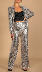 Silver Multi Sequin pants