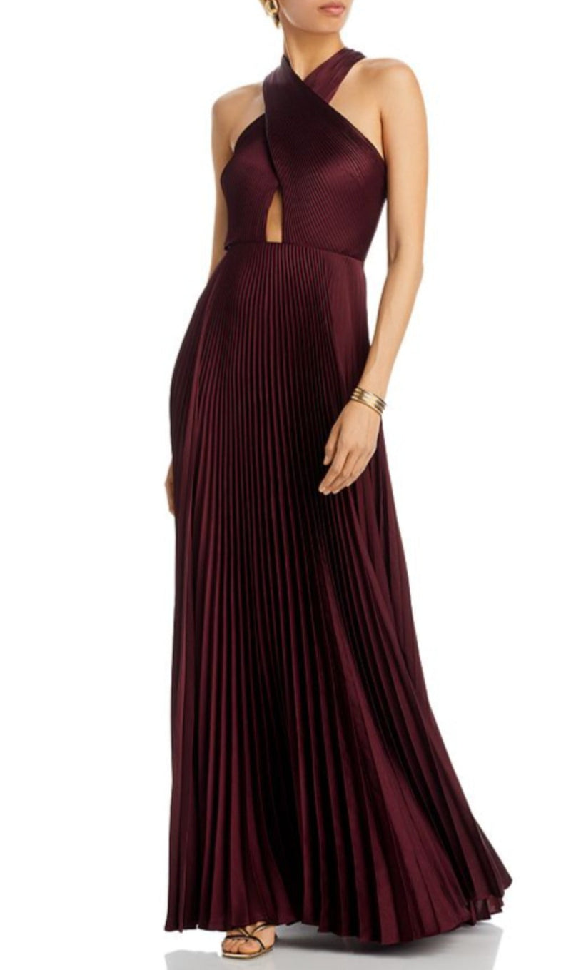 ATHENA PLEATED CUTOUT GOWN