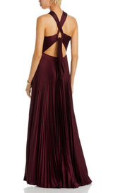 ATHENA PLEATED CUTOUT GOWN