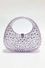 Annabel Clear Crystal Embellished Acrylic Clutch