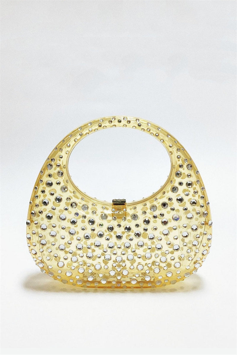 Annabel Clear Crystal Embellished Acrylic Clutch