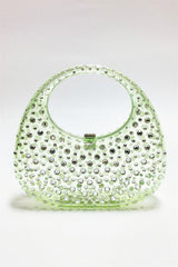 Annabel Clear Crystal Embellished Acrylic Clutch