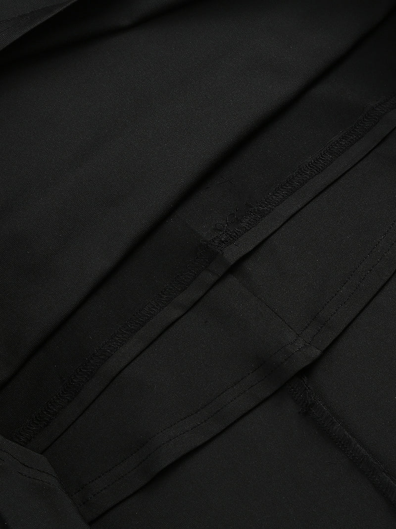 FLORAL-EMBELLISHED CRÊPE MAXI DRESS IN BLACK