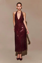 Diamond Halter Neck Midi Dress