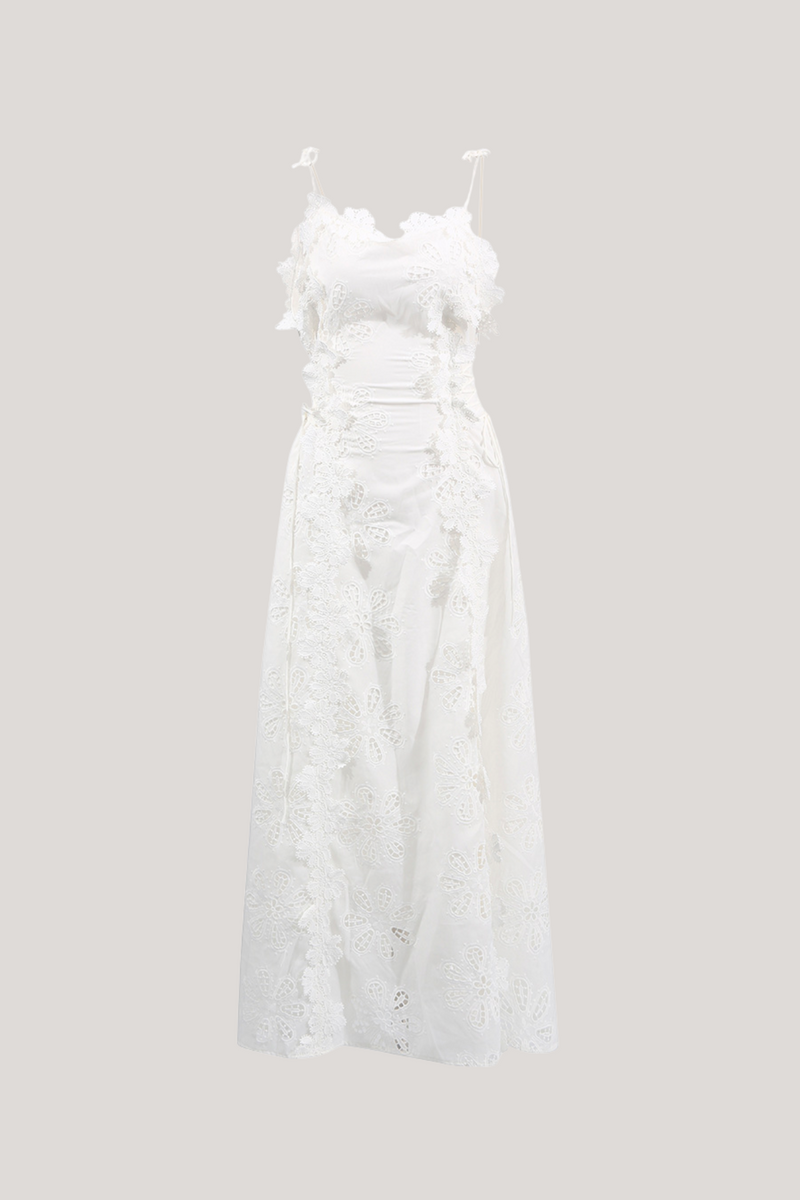 kimberley Spaghetti Embroidered Maxi Dress