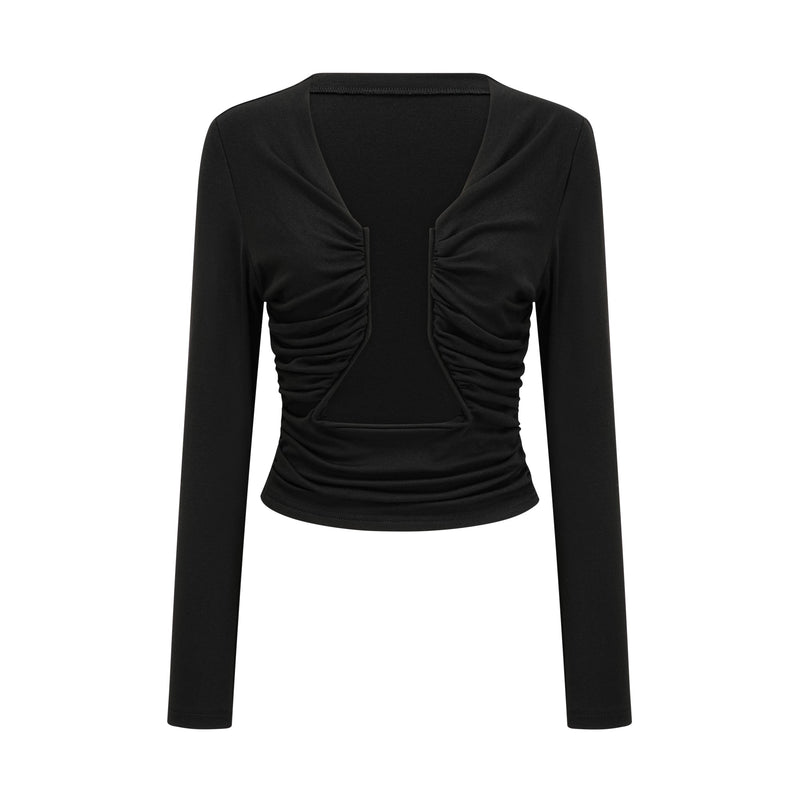 Anaïs black open-front gathered top