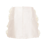 faux-flower mini skirt