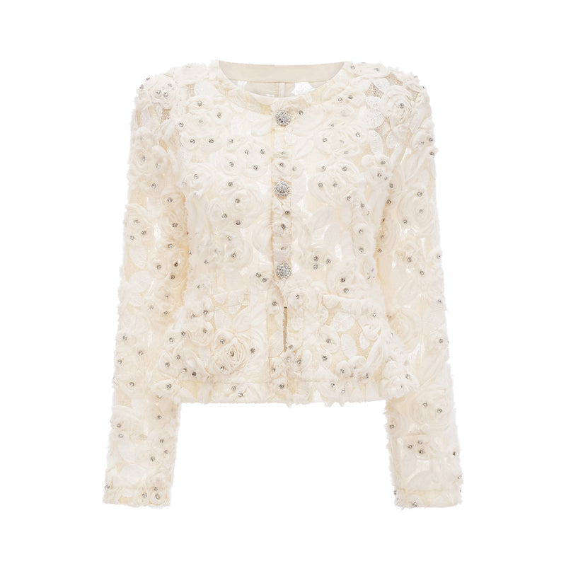 Marianne floral-appliqué embellished jacket