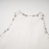 CRYSTAL BOW-DETAIL MINI DRESS IN WHITE