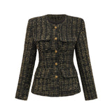 Claudine black metallic tweed jacket & shorts matching set