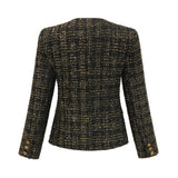 Claudine black metallic tweed jacket & shorts matching set