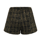 Claudine black metallic tweed jacket & shorts matching set