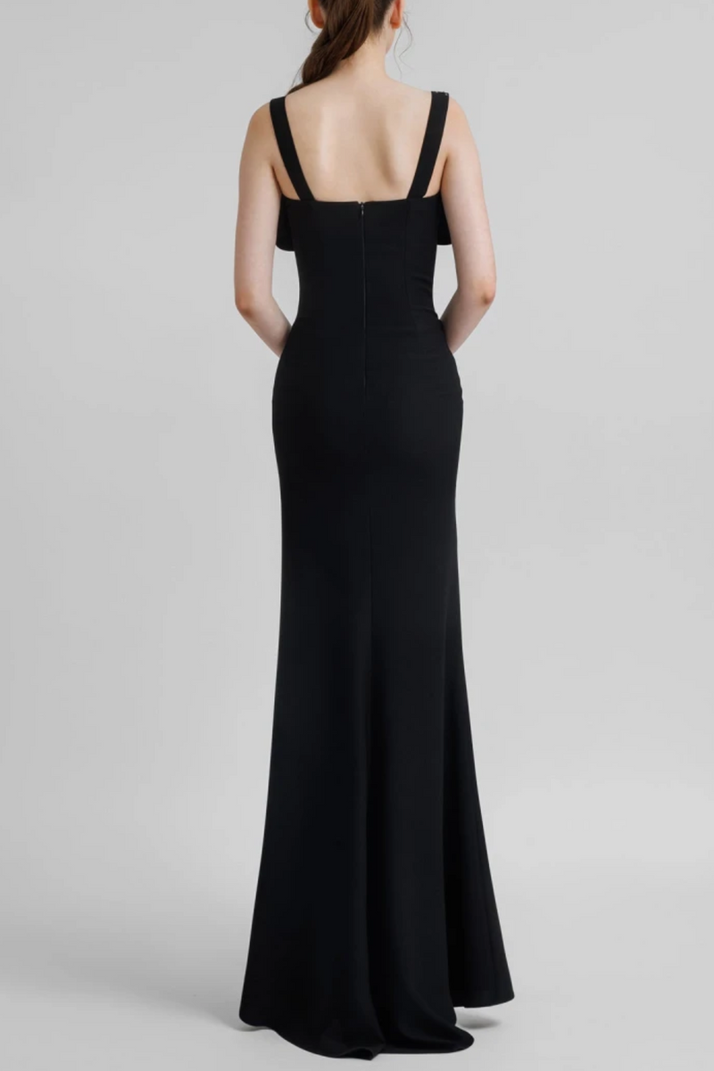 Dancis See-Through Corset Maxi Dress - Black