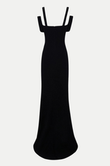 Dancis See-Through Corset Maxi Dress - Black