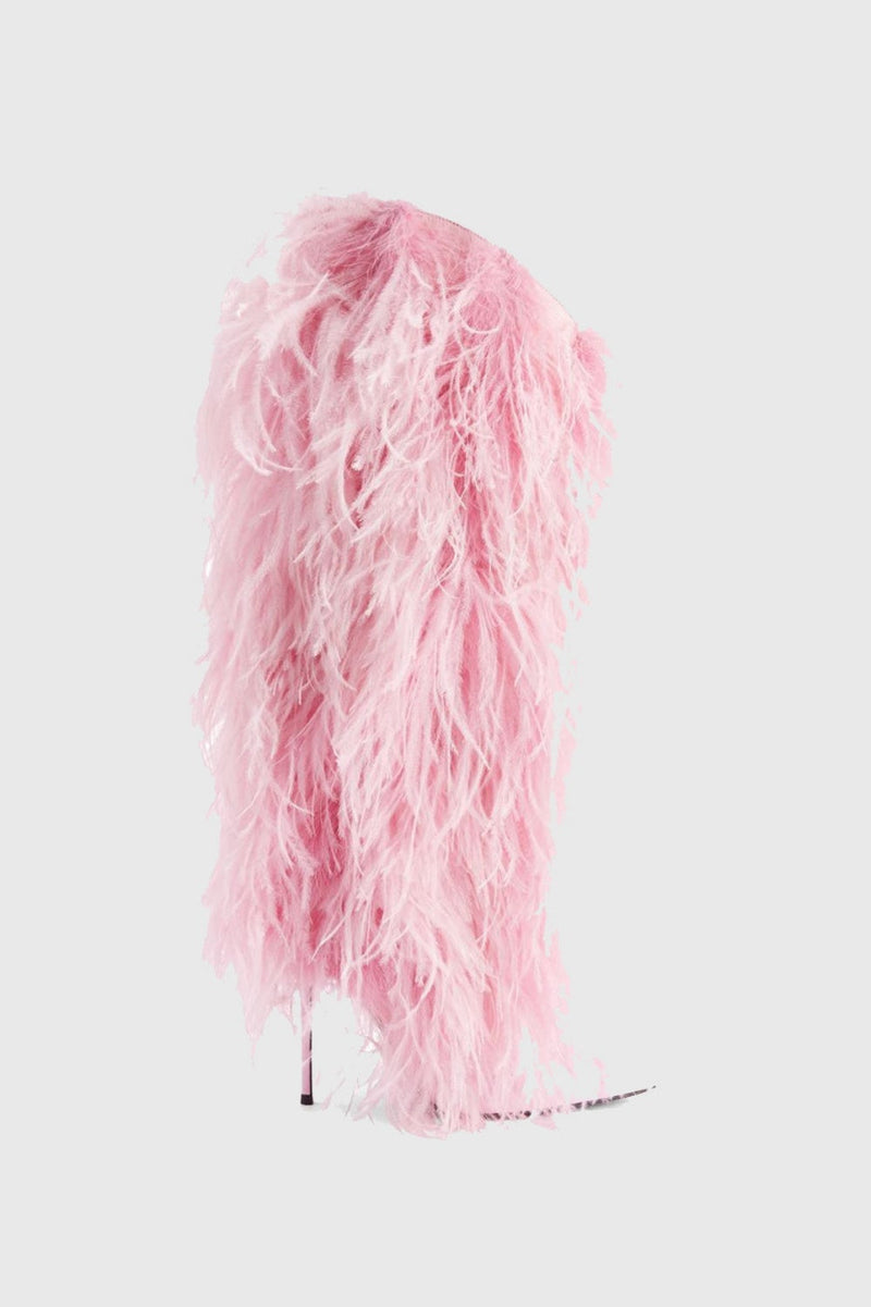 Danica Feather Knee-high Boots - Pink