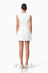 Maiara Diamante Mini Dress In White