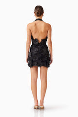 Cherry Blossom Mini Dress in Black