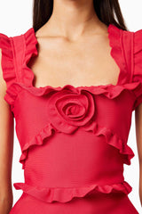 josephine Frill Maxi Dress in Red