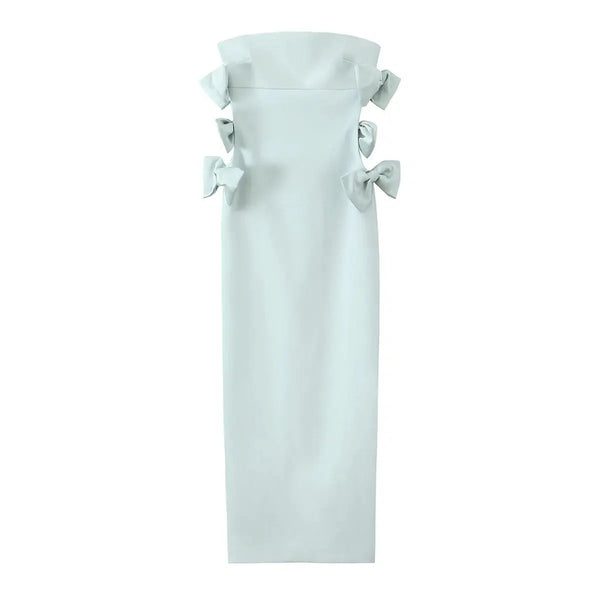 Elegant Strapless Bow Sundress