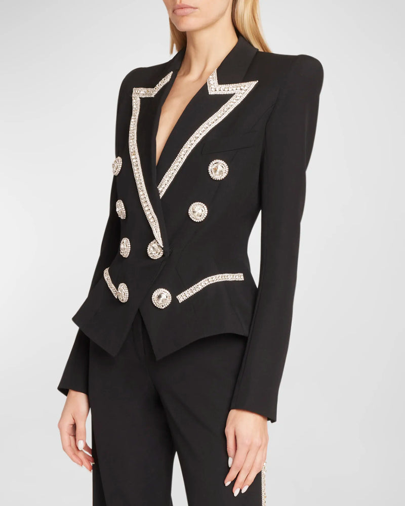 EMBROIDERED 8-BUTTON DOUBLE-BREASTED JACKET SUIT