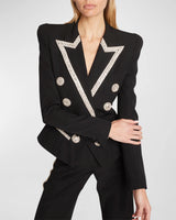 EMBROIDERED 8-BUTTON DOUBLE-BREASTED JACKET SUIT