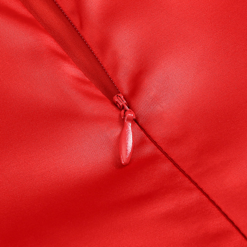 HALTER PLEATS SATIN MAXI DRESS IN RED