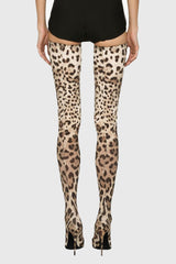 Giselle Leopard Print Thigh-high Boots