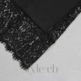 LACE-TRIM V-NECK SLIP DRESS
