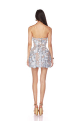 jessica floral embroidery Mini Dress in Blue