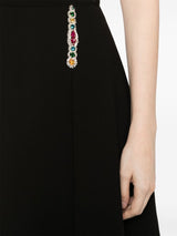 CRYSTAL-EMBELLISHED CADY CROPPED JACKET SKIRT SUIT