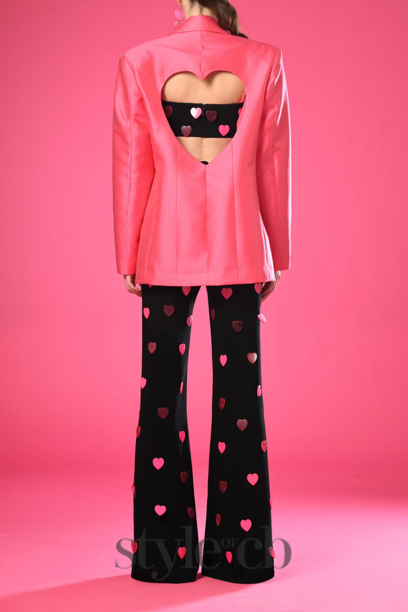 Pink top and pants with hearts