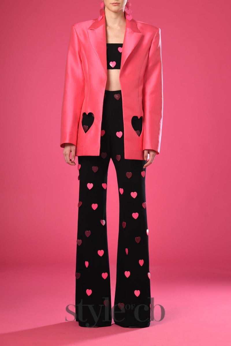 Pink top and pants with hearts