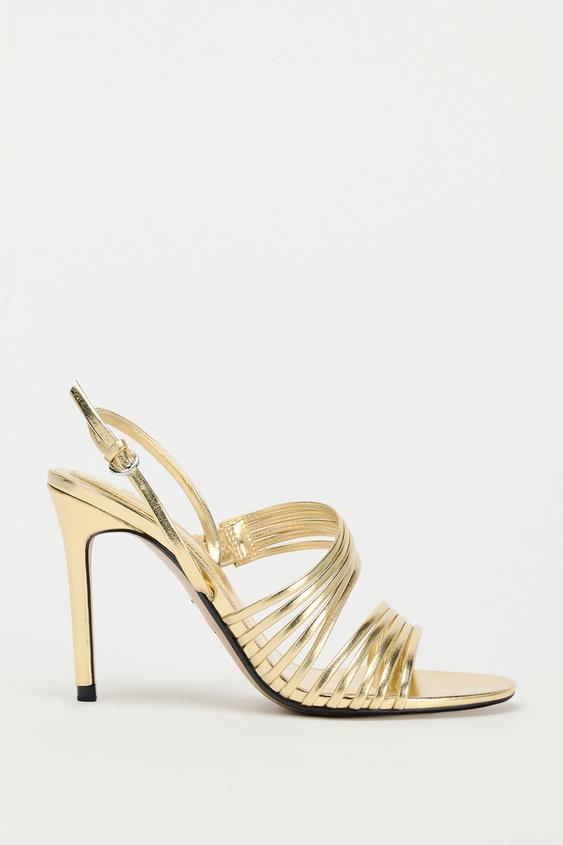 METALLIC STRAPPY SANDALS