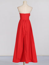 OFF-SHOULDER 3D FLOWER CHIFFON MAXI DRESS IN RED