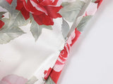 multicolor Floral halterneck high collar maxi dress