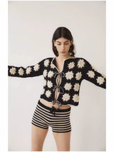 Floral pattern throughout two-tone Cardigan