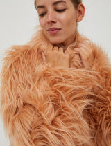 nude pink fur coat