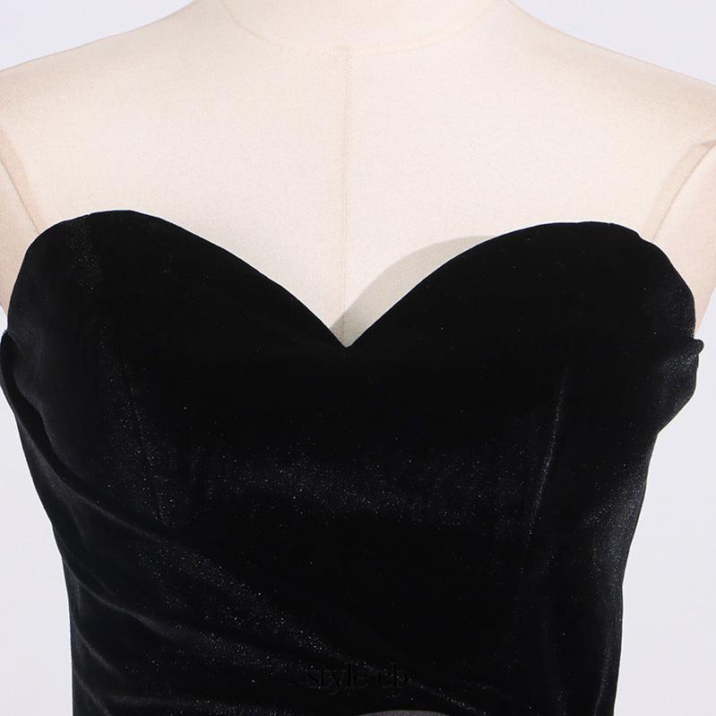 bow Irregular Asymmetric Sleeveless midi Dress in black