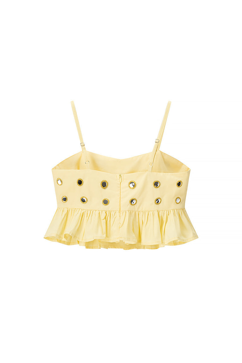 ursula Mirror Embellished Crop Top & Bubble Skirt Set