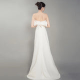 Gauze Satin gown in cream white