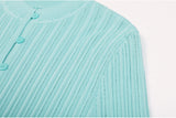 Archetypes ribbed pointelle-knit sweaters in green