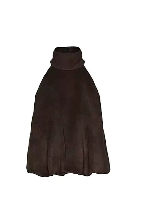 Suede Halter Top in brown